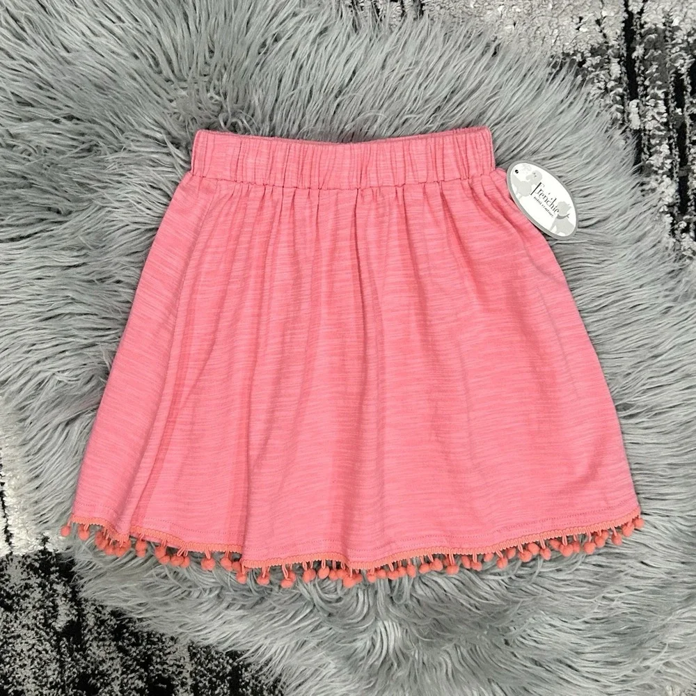 Frenchie Girls Bubblegum Pink Pom Pom Skirt Size 5T NEW